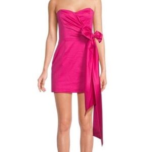 NWT French Connection Florida Summer Strapless Mini Party Dress Raspberry Size 6